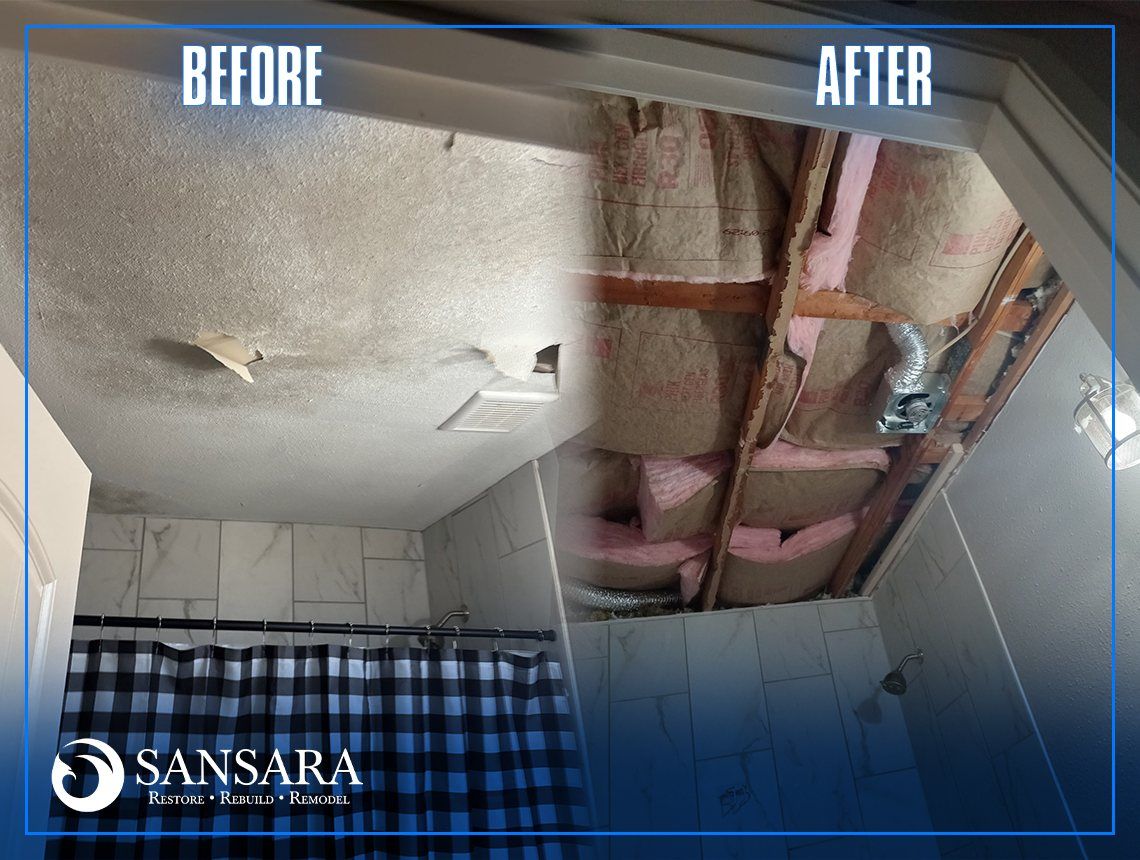 Bathroom Water Damage Restoration Project