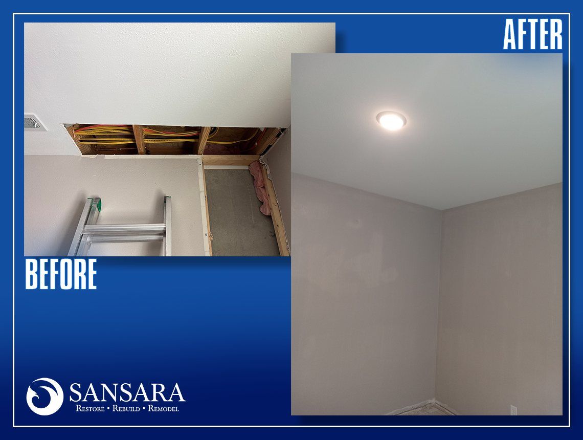 Ceiling Water Damage Remediation and Repair
