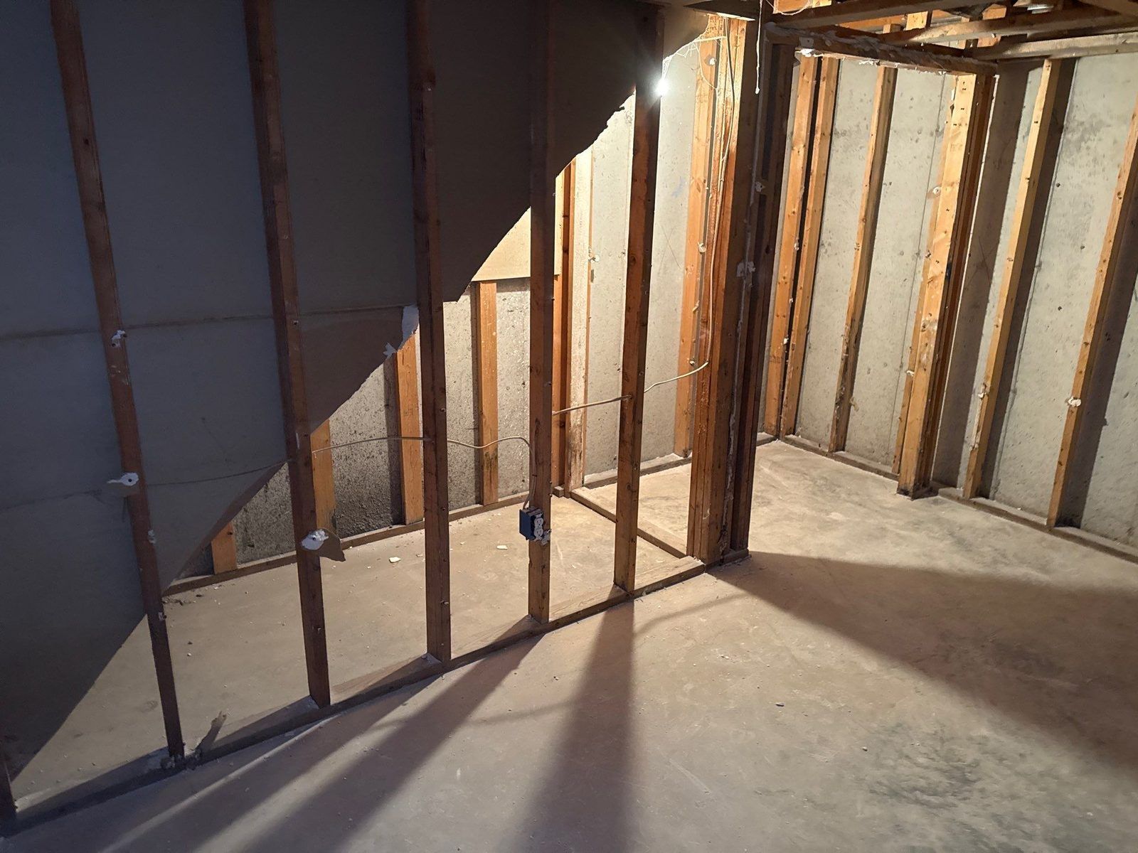 The basement cleared after demolition