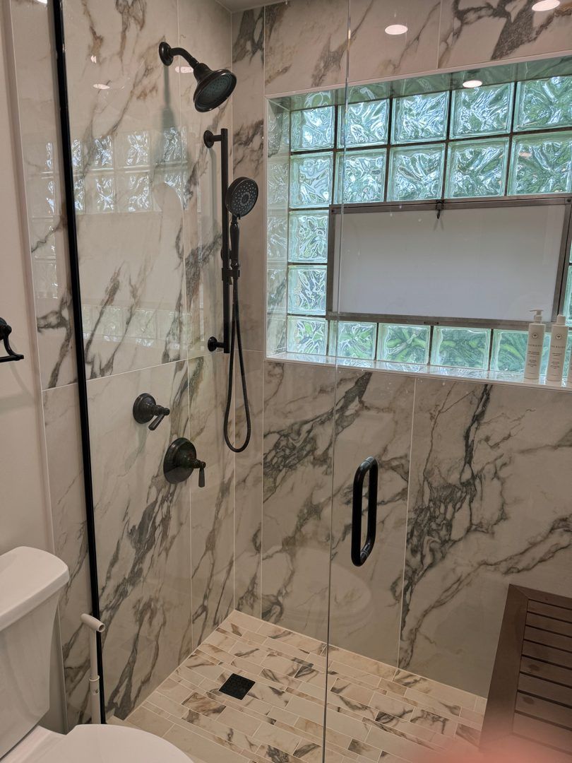 The finished shower