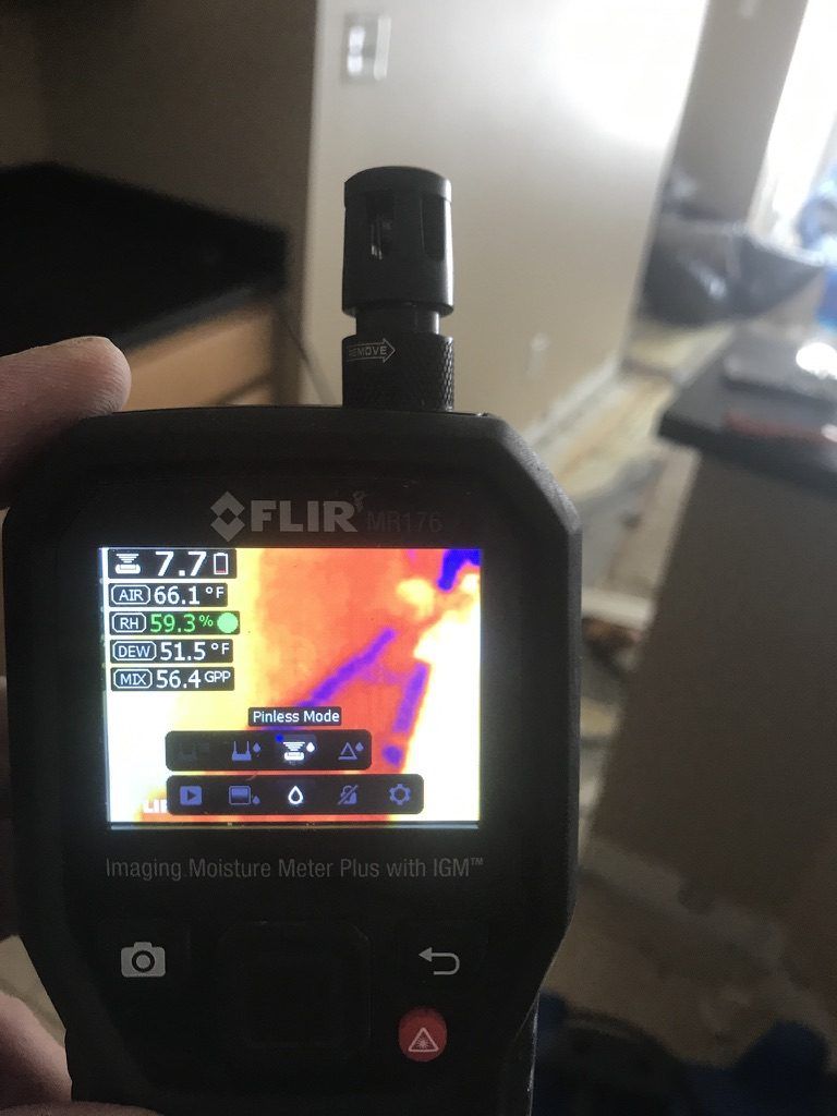 A thermal camera showing where moisture is hiding